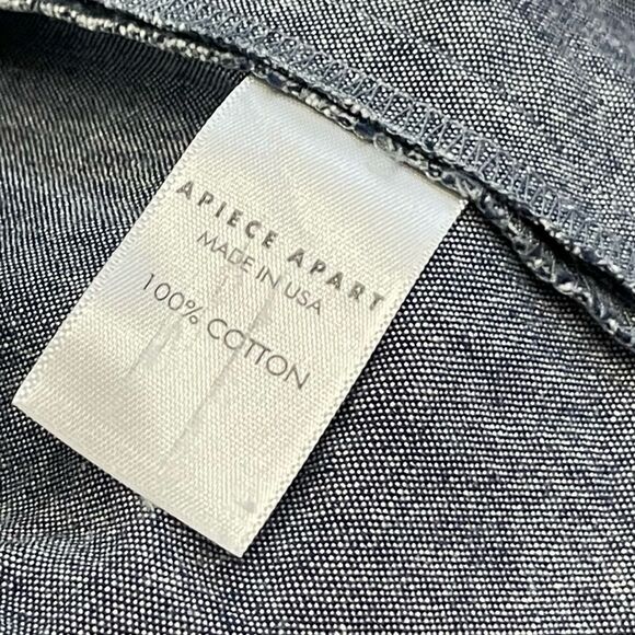 Apiece Apart Tailored Back Slit Sheath Sleeveless Midi Dress Chambray Size 8 - Picture 7 of 9